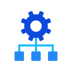 Management icon vector graphic illustration in blue