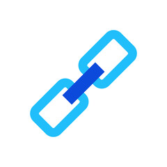 Chain hyperlink icon vector graphic illustration in blue