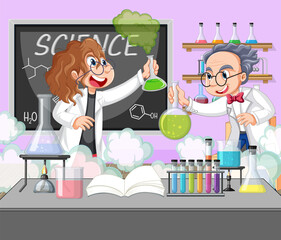 A scientist experiment in the lab