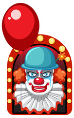 Clown holding balloon cartoon character