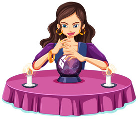 Fortune teller with crystal ball