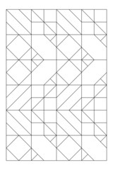Composition of 4 variations of tile designs into a vertical pattern. Easy coloring page for digital detox. Anti stress EPS8 #519