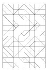 Coloring sheet of composition 4 variations of tile designs. Easy coloring page for digital detox. Anti stress EPS8 #518