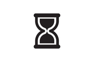 Wait icon sand glass watch. Time clock simple web design. Minute and hour indication vector symbol.