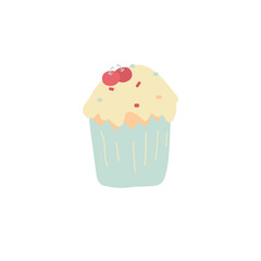 Delicious cupcake. Dessert vector illustration design