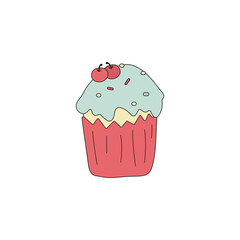 Delicious cupcake. Dessert vector illustration design