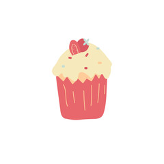 Delicious cupcake. Dessert vector illustration design
