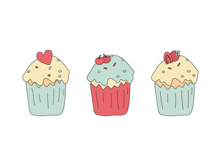 Delicious cupcake. Dessert vector illustration design