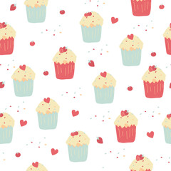 Delicious cupcake. Dessert vector illustration design
