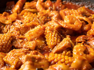 Stir-fried Spicy Squid Pork Belly