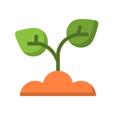 Sprout , Spring flat icon.