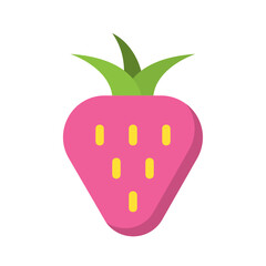 Strawberry , Spring flat icon.