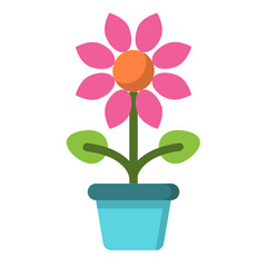Flower , Spring flat icon.