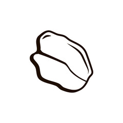 Oat flake icon on a white isolated background. Healthy product. Vector outline For the preparation of oatmeal porridge. 