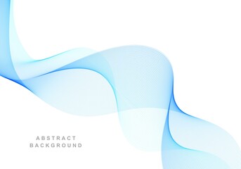 Elegant blue business flowing wave design illustration