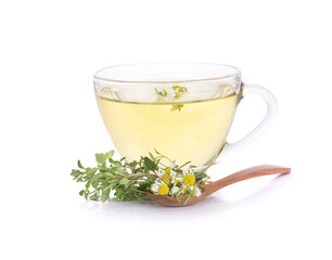 flower tea isolated on white background