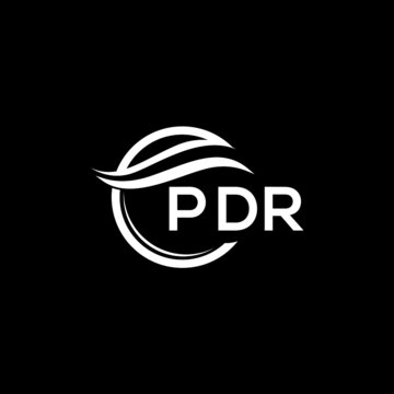PDR letter logo design on black background. PDR  creative initials letter logo concept. PDR letter design.

