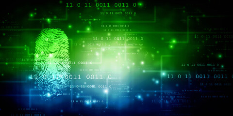 Obraz premium Fingerprint Scanning Technology Concept 2d Illustration