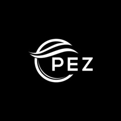 PEZ letter logo design on black background. PEZ  creative initials letter logo concept. PEZ letter design.
