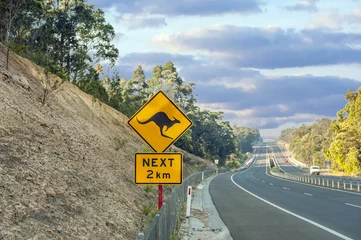 Gordijnen Kangaroo sign in Australia © Fyle