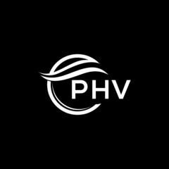 PHV letter logo design on black background. PHV  creative initials letter logo concept. PHV letter design.
