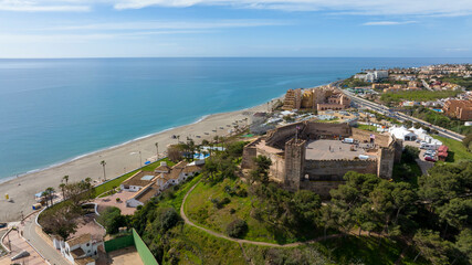 Fototapeta na wymiar vista del castillo de Sohail en el municipio de Fuengirola, Andalucía