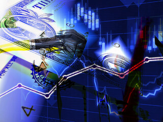 Dollar Geldscheine und Tanken in den USA