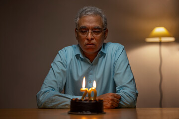 Senior man celebrating his 70th birthday