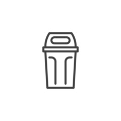 Recycling bin line icon