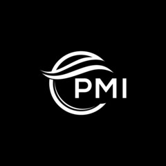 PMI letter logo design on black background. PMI  creative initials letter logo concept. PMI letter design.
