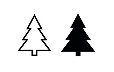 Obraz premium Christmas tree icon. Symbol of new year or christmas. Holiday attribute.