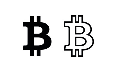 Bitcoin icon. Virtual or digital money symbol. Payment system or cryptocurrency pictogram.