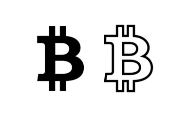 Obraz premium Bitcoin icon. Virtual or digital money symbol. Payment system or cryptocurrency pictogram.