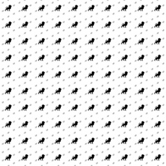 Square seamless background pattern from black lion symbols are different sizes and opacity. The pattern is evenly filled. Vector illustration on white background