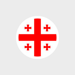 Fototapeta premium Flag of Georgia. White Georgian flag with red crosses. State symbol of Georgia.