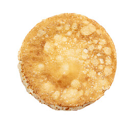 Fried pancakes on a white background.