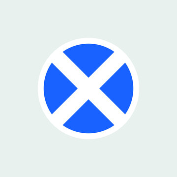 Flag of Scotland. A blue Scottish flag with a white oblique cross. State symbol of Scotland.