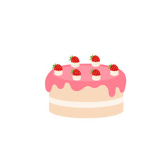 Happy birthday party birthday cake box fruit cake Celebration Party birthday candles set isolated flat vector graphic design illustration And icon elements