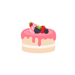 Happy birthday party birthday cake box fruit cake Celebration Party birthday candles set isolated flat vector graphic design illustration And icon elements