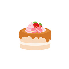 Happy birthday party birthday cake box fruit Cake caramel Cake Celebration Party birthday candles set isolated flat vector graphic design illustration And icon elements