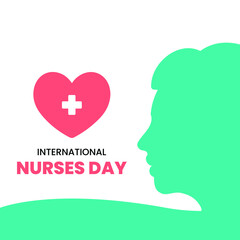Silhouettes of nurse. International nurses day. Flat vector illustration isolated.