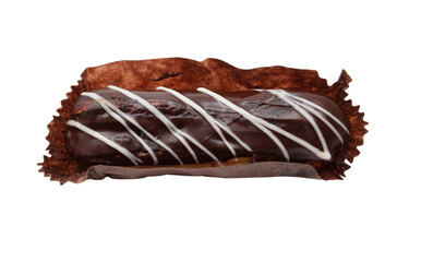 Eclair isolated on white background.