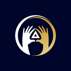 masonic logo with hand concept