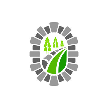 landscaping logo with oval concept