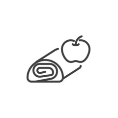 Apple strudel line icon
