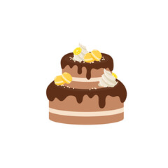 Happy birthday party birthday cake box fruit Cake Chocolate Cake Celebration Party birthday candles set isolated flat vector graphic design illustration And icon elements