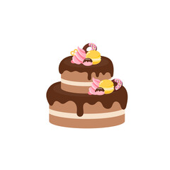 Happy birthday party birthday cake box fruit Cake Chocolate Cake Celebration Party birthday candles set isolated flat vector graphic design illustration And icon elements