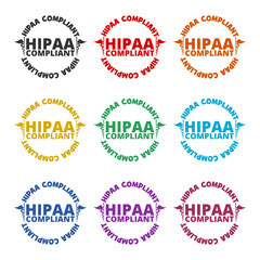 Fototapeta premium HIPAA Compliance Icon color set