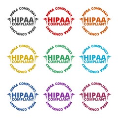 Obraz premium HIPAA Compliance Icon color set