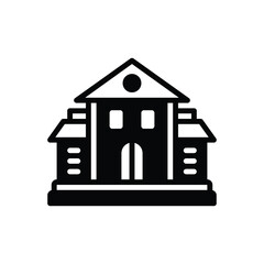 Black solid icon for museum